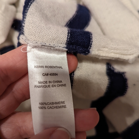 Navy and White Striped Sweater with Red Heart Elbows - Picture 6 of 10